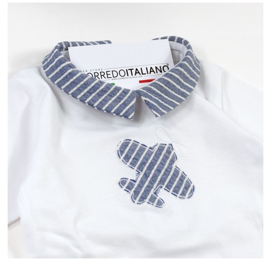 Tutina in cotone jersey con colletto by Coccode' C61003BBL 2
