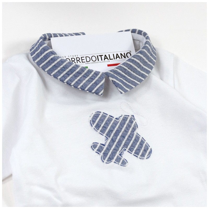 Tutina in cotone jersey con colletto by Coccode' C61003BBL Tutina in cotone jersey con colletto by Coccode' C61003BBL
