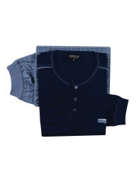 Pigiama serafino cotone lungo taglia maxi 1453