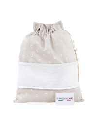 Newborn Layette Bag in Piqué Cotton with aida canvas to embroider CI113SAS