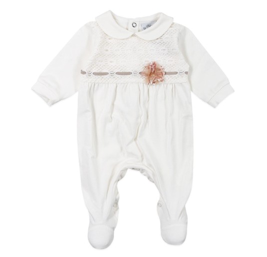 Tutina in cotone jersey e pizzo Le Chicche TU7020