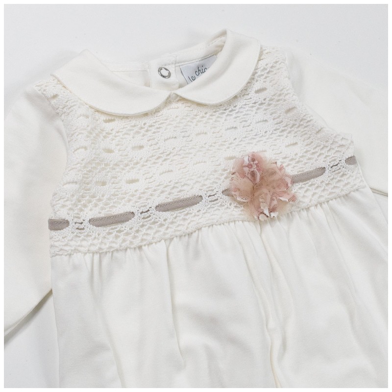 Baby girl cotton jersey romper Le...