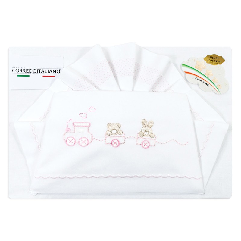 Trenino - Set lenzuola per culla e carrozzina Fatina LC03334