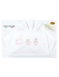 Trenino - Set lenzuola per culla e carrozzina Fatina LC03334 - Rosa