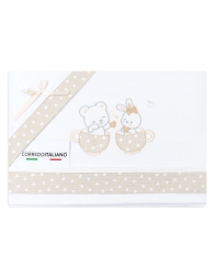 Dolci Amicizie - Set lenzuola per culla lettino Mio Piccolo - Tortora
