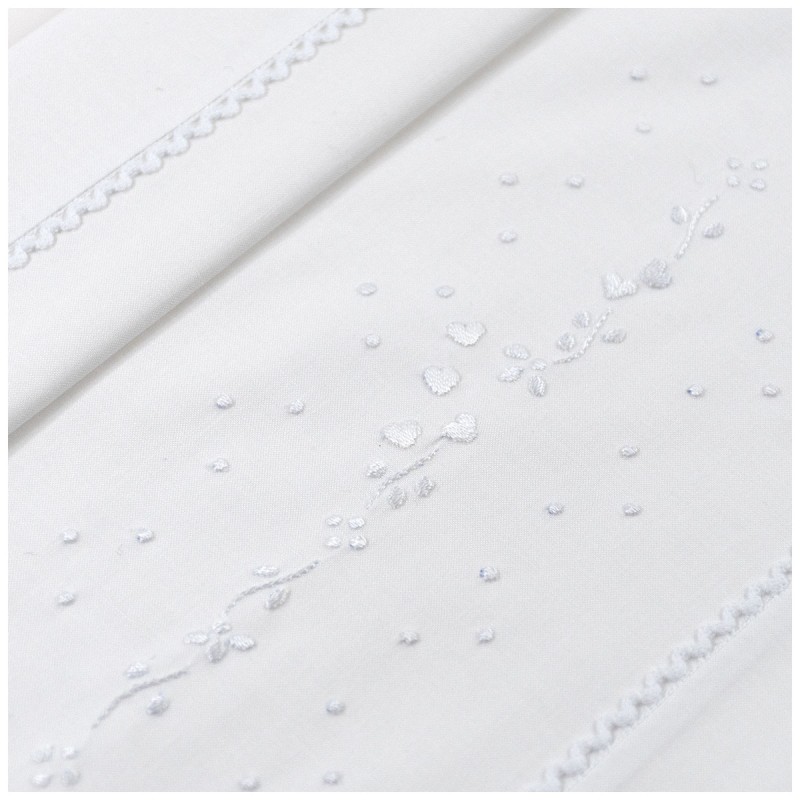 Cot Crib sheet set embroidered by hand LL85348B