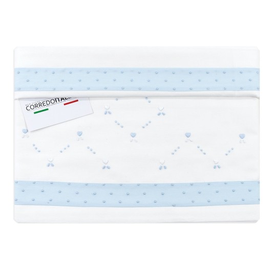 Set lenzuolino ricamato a mano culla carrozzina LC45329AZ 2