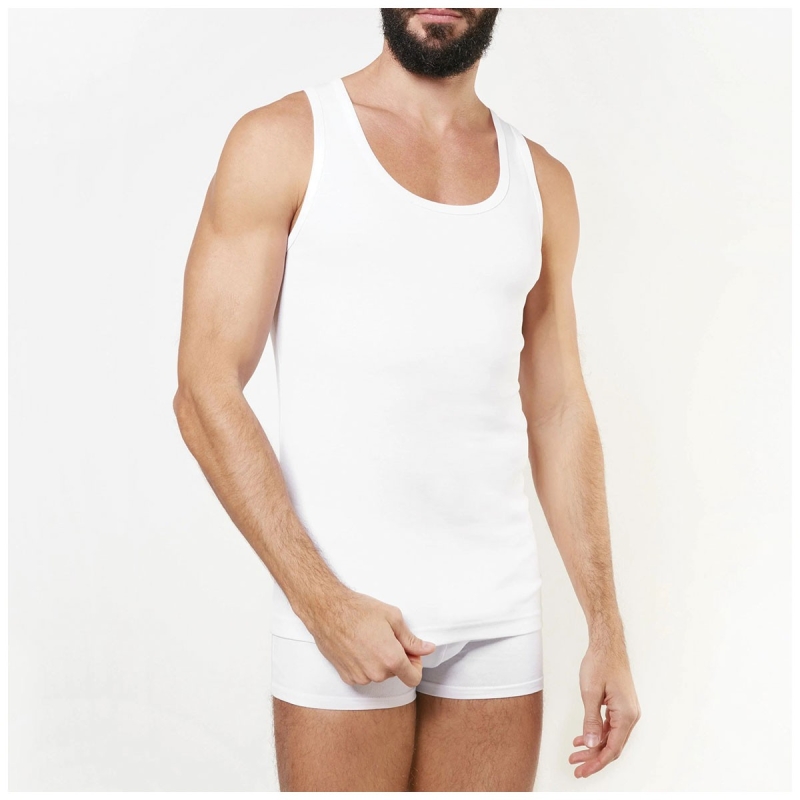 Set of 3 Wide Strap Tank Tops in Bi-Stretch Ribbed Fabric by Nottingham – Model VL1600