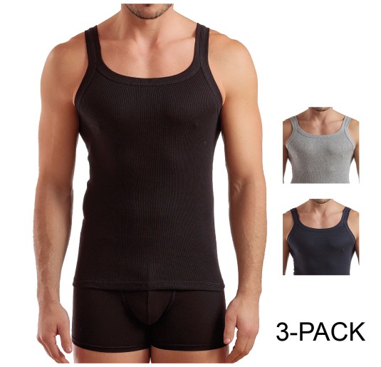 Set of 3 Ribbed Cotton Tank Tops Enrico Coveri ET1105 2