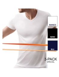 3-Pack of Active V-neck deep t-shirt filoscozia by Perofil VPRT00321/3