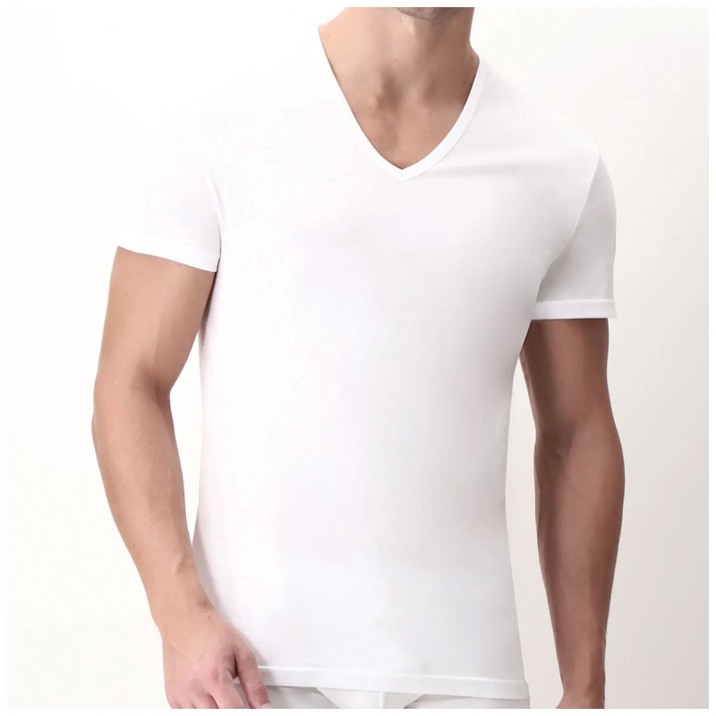 3-Pack of Active V-neck deep t-shirt filoscozia by Perofil - White