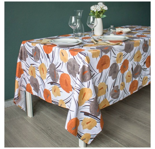Anthurium - Tablecloth with cotton napkins by Corredo Italiano®