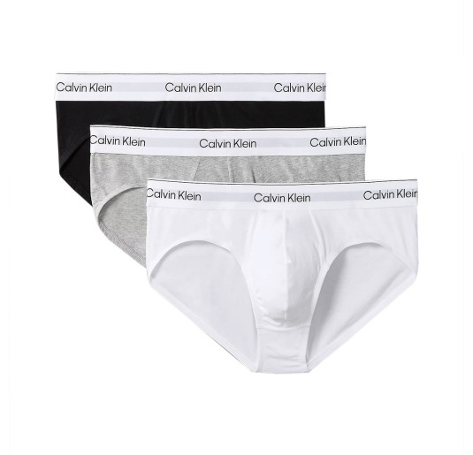 Set of 3 Men's Calvin Klein Briefs in Stretch Cotton with LOGO Waistband U2661G