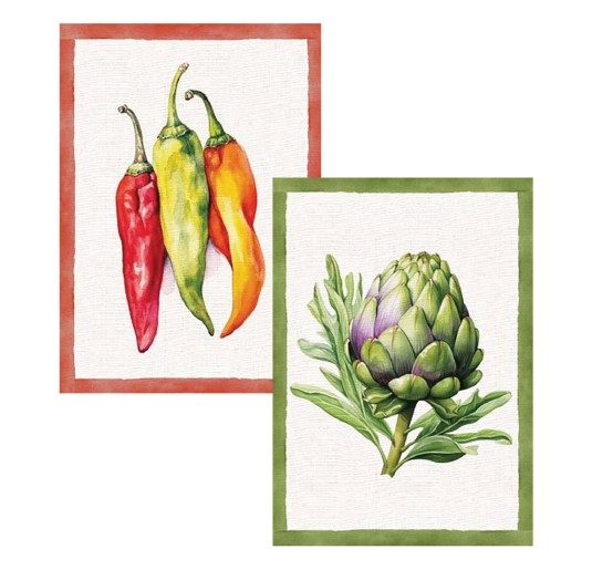 Flavours of Italy – Set of 2 Cotton Tea Towels with Digital Print