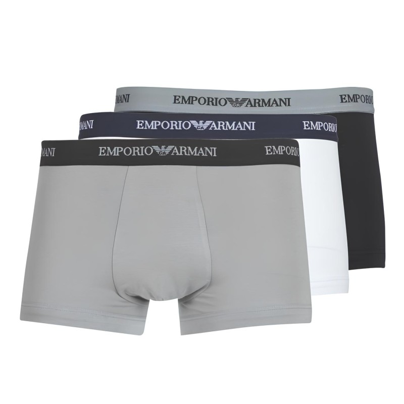 Set of 3 Men's Emporio Armani Trunks in Stretch Cotton 111357