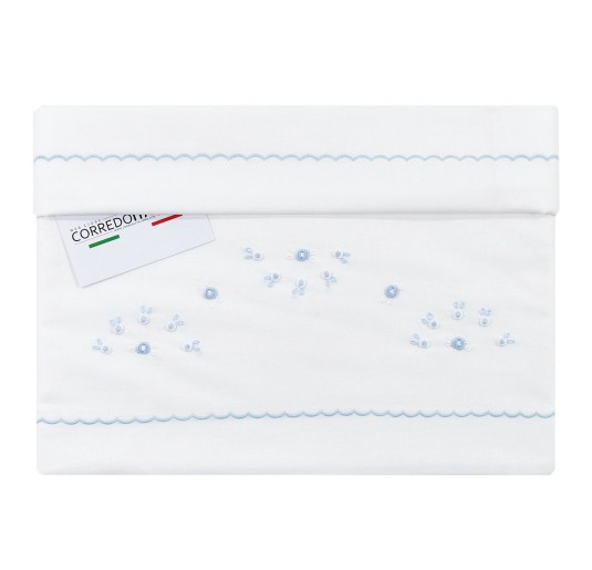 Set lenzuolino ricamato a mano culla carrozzina LC45172AZ 2