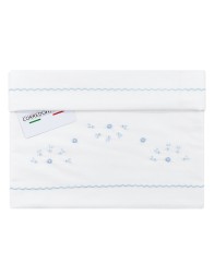 Set lenzuolino ricamato a mano culla carrozzina LC45172AZ