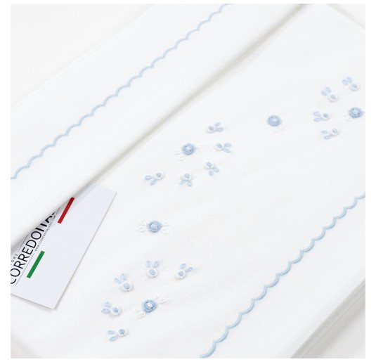 Cradle pram sheet set embroidered by hand LC45172AZ