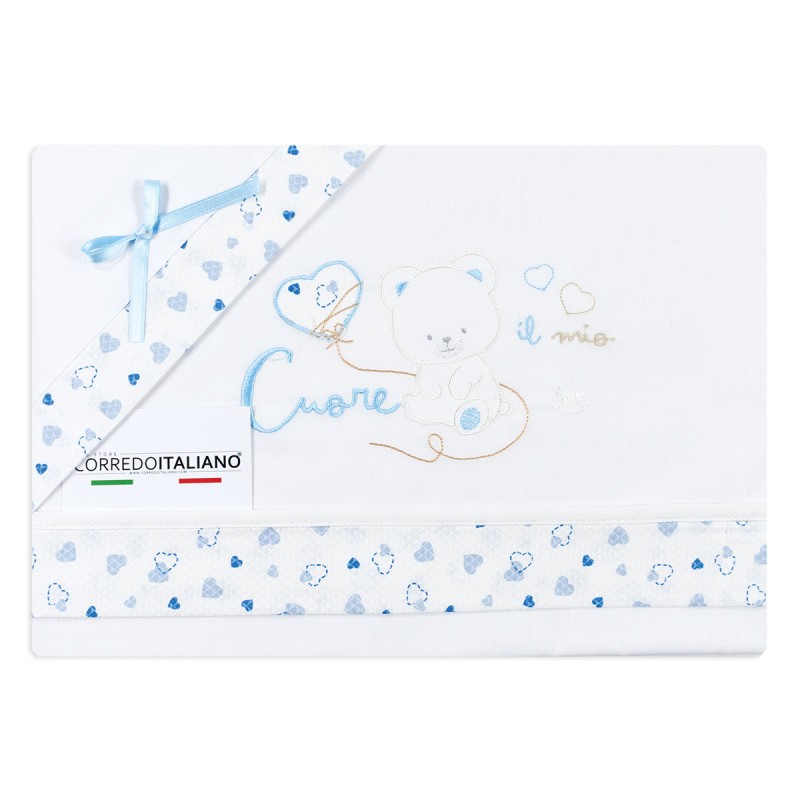 Set lenzuola culletta e carrozzina Mio Piccolo LC13503 - AZZURRO Set lenzuola culletta e carrozzina Mio Piccolo LC13503 - AZZURRO