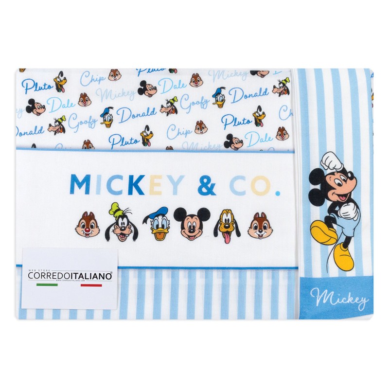 Topolino & Co  - Set lenzuola per culletta e carrozzina Disney EC0242Az