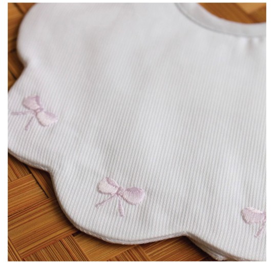 Embroidered bib in pure cotton by Corredo Italiano CI00192RR 2