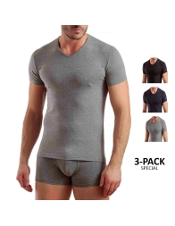 3 T-shirt pure cotton V-neck Enrico Coveri Underwear ET1101