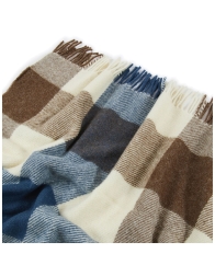 Adamello Check – Pure Wool Blanket - Avio