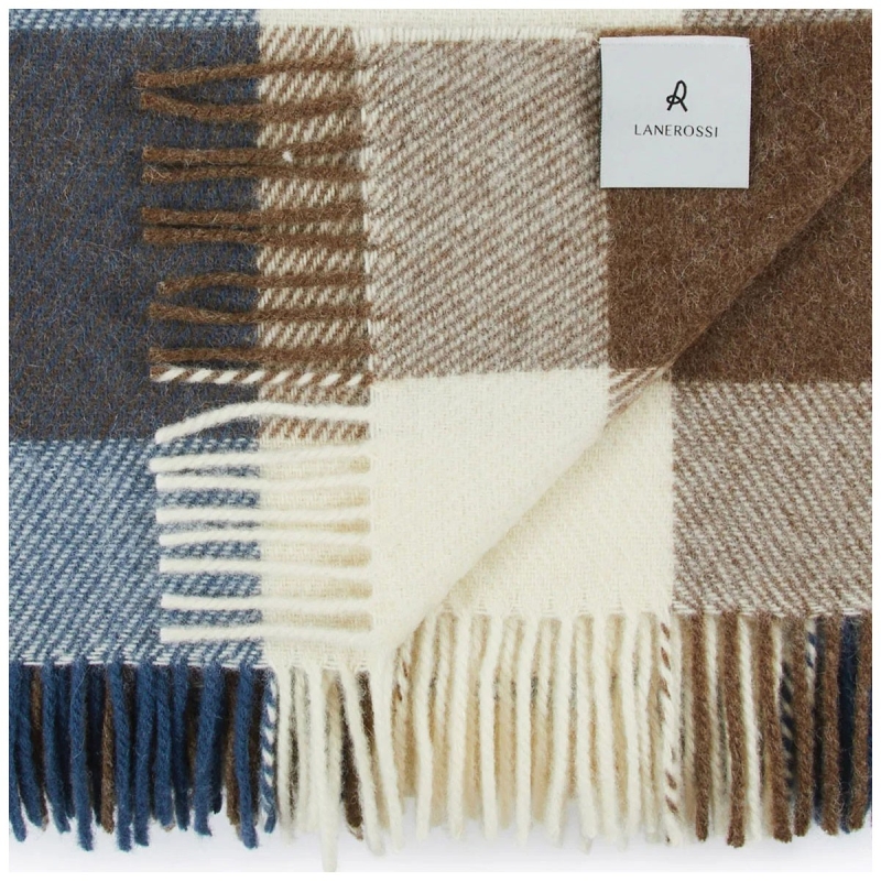 Adamello Check – Pure Wool Blanket by Lanerossi