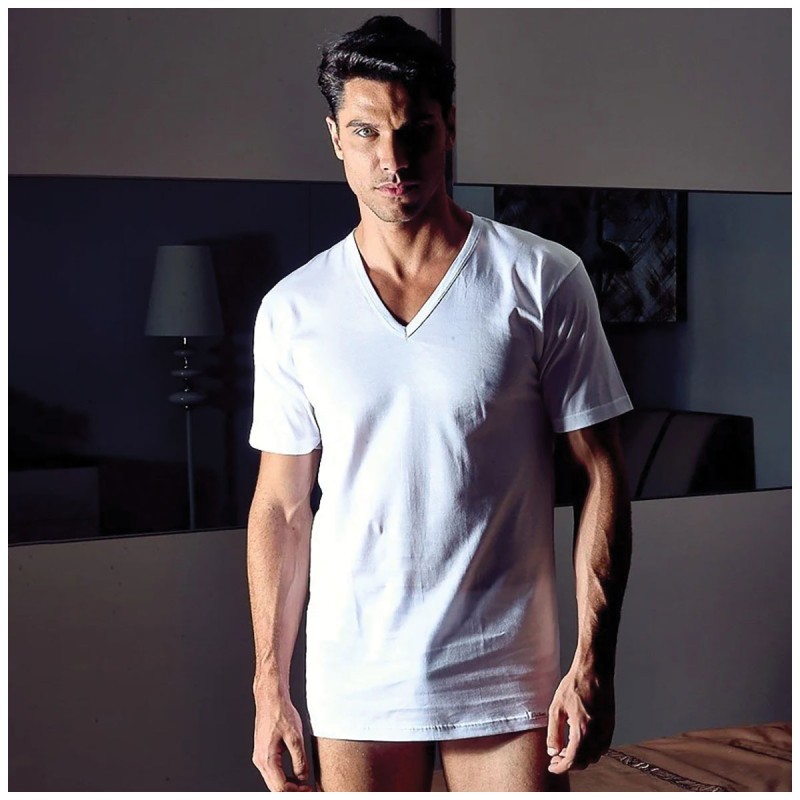 Set di 3 T-shirt in filoscozia collo V Nottingham TV1702