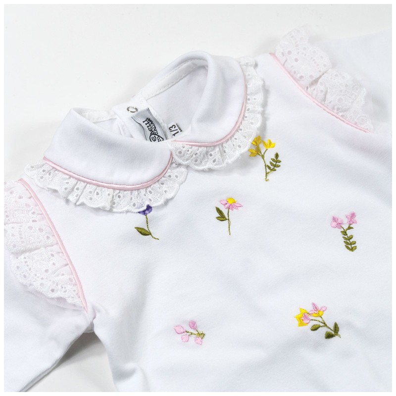 Tutina neonata in cotone e San Gallo Teneri & Belli TTC356 Tutina neonata in cotone e San Gallo Teneri & Belli TTC356