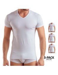 3 T-shirt pure cotton V-neck Enrico Coveri Underwear ET1101