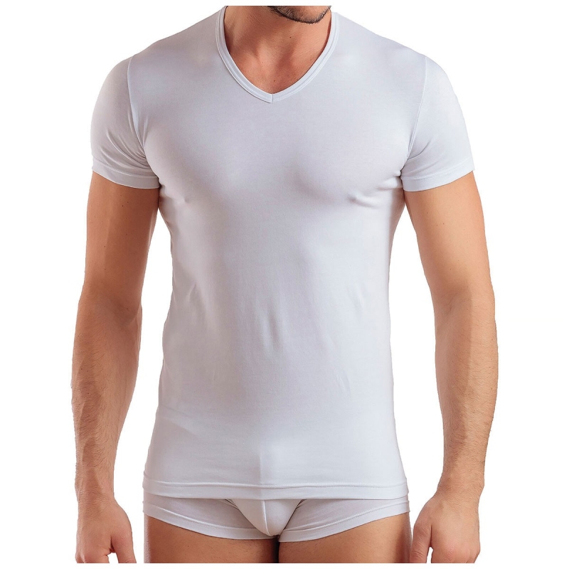 3 T-shirt pure cotton V-neck Enrico...