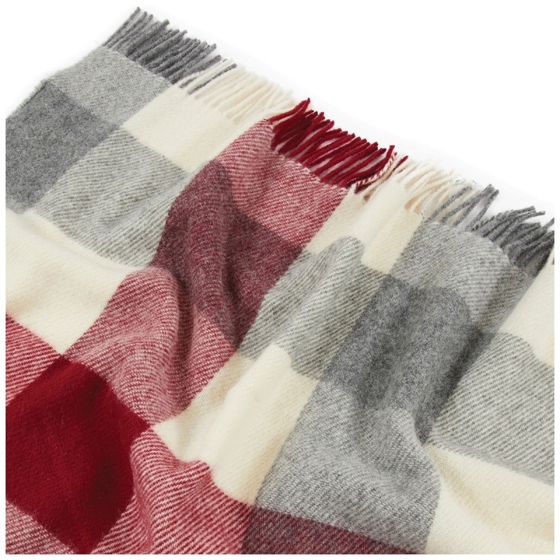 Adamello Check – Pure Wool Blanket - Red