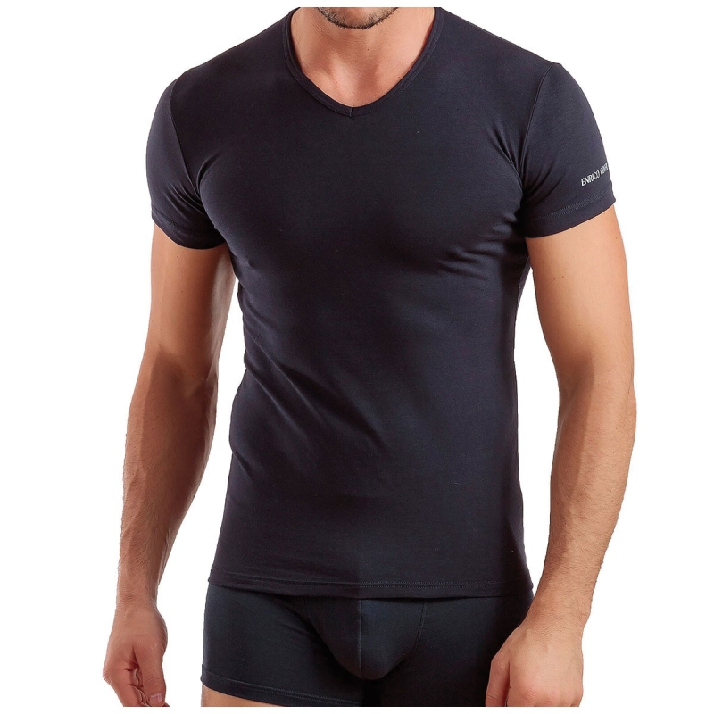 3 T-shirt pure cotton V-neck Enrico...