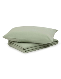 Panarea – Stone Washed Cotton Double Bed Sheet Set by Lanerossi - Salvia