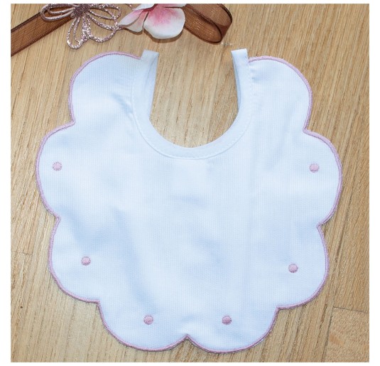 Embroidered bib in pure cotton by Klaiadì KL00193RR