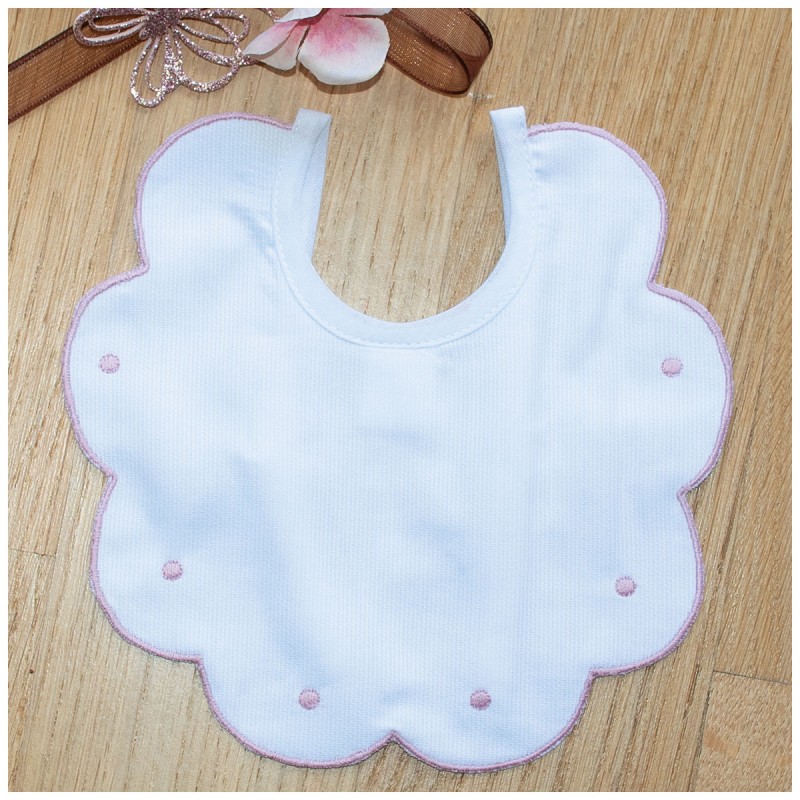 Embroidered bib in pure cotton by Klaiadì KL00193RR