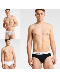 Set of 3 Men's Calvin Klein Briefs in Stretch Cotton with LOGO Waistband U2661G