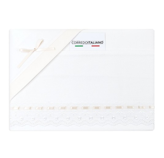 Set lenzuola per culla lettino con tela aida ricamabile 1405SGBG