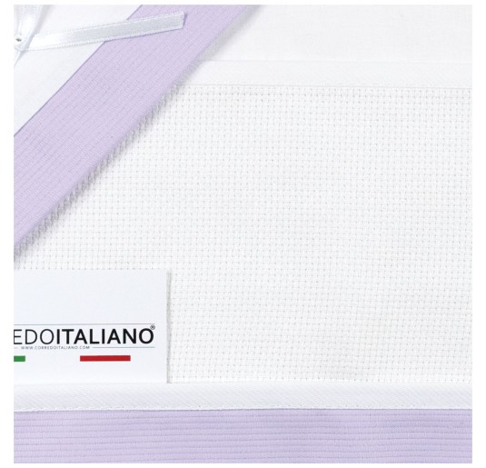 Set lenzuola culla carrozzina ricamabile art. CI1305PQLIL 2