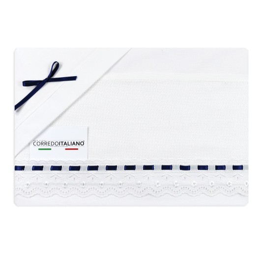 Set lenzuola per lettino ricamabile CI1405SGBL