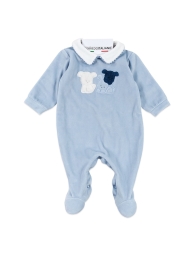 Chenille baby boy onesie with bear by Le Chicche TU7750C