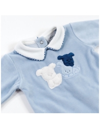 Chenille baby boy onesie with bear by Le Chicche | Corredoitaliano®