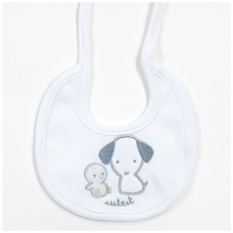 Bib in chenille embroidered AD9858B