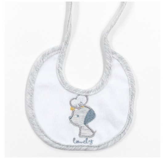 Bavaglino in ciniglia ricamato Ellepi AD9858A 2