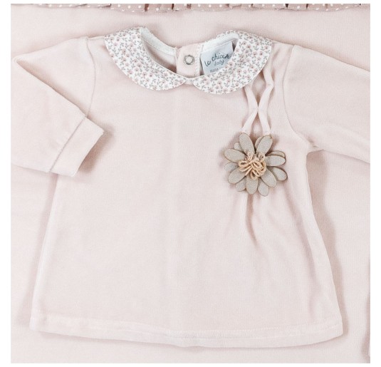 Velour Coming Home Set for Baby Girl by Le Chicche 2