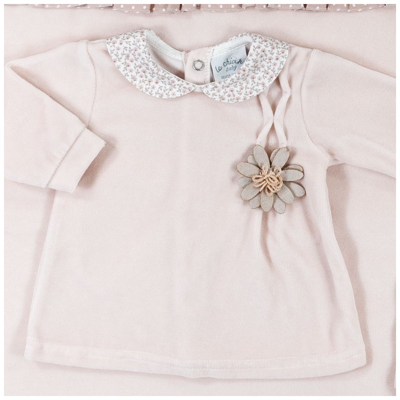 Velour Coming Home Set for Baby Girl by Le Chicche | Corredo Italiano®