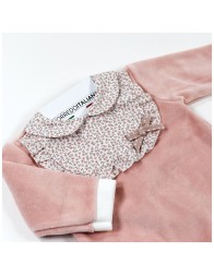 Tutina in ciniglia con dettaglio fiorellini by Le Chicche TU7651