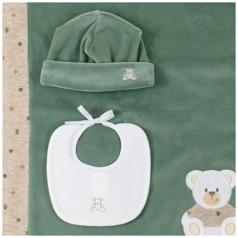 Set corredino prima uscita neonato ciniglia Klaiadi | Corredoitaliano.com