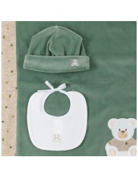 Set corredino prima uscita neonato ciniglia Klaiadi | Corredoitaliano.com